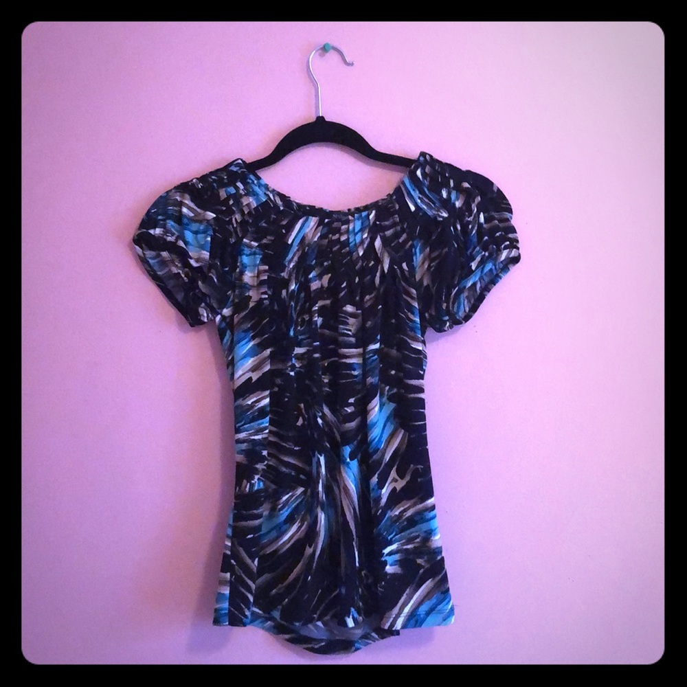 Black/Blue/Gold Blouse